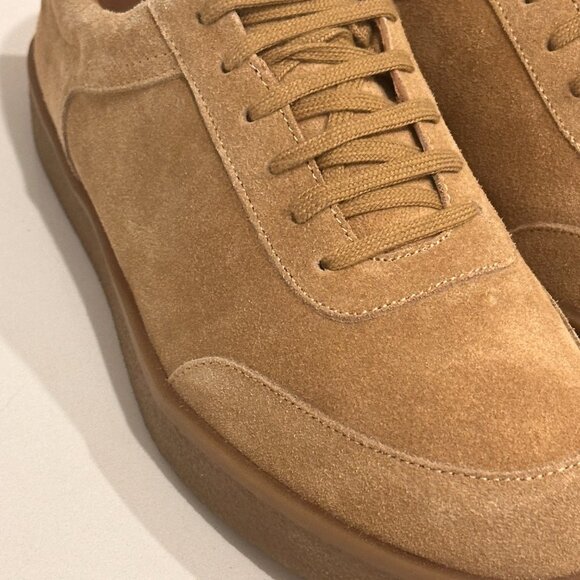 ZARA MEN BROWN CAMEL SUEDE SHOES - Picture 9 of 10